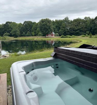 Fennville House | 11 Acre Wood - Cabin getaway - fishing & swimming pond - hot tub