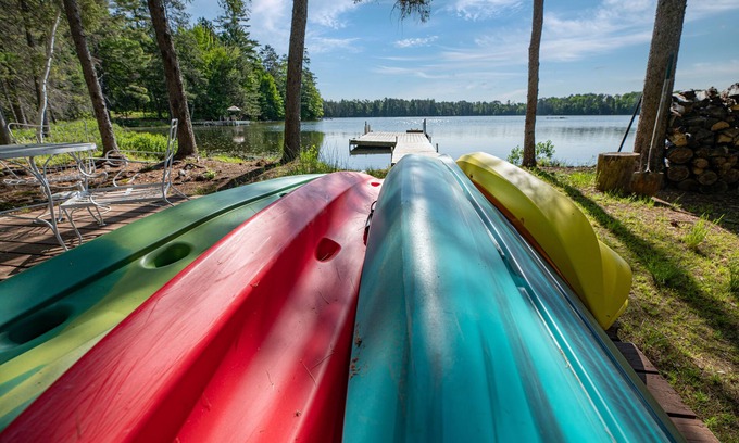 Conover Cabin | 14 acres of seclusion on private lake, right off Snowmobile and ATV trails.