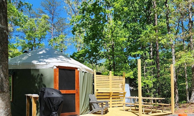 Mill Spring Apartment | 16' Yurt, Dog Friendly, Deck, Dome Skylight, Sleeps 2.