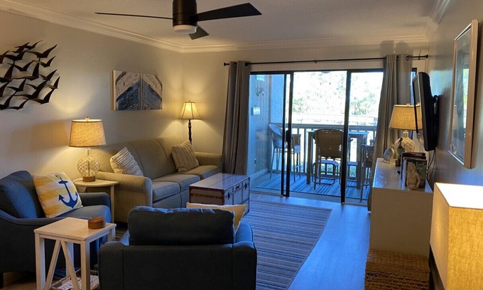 Saint Helena Island Condo | 171 Beach Club Villa - First Floor Condo - Golf Cart Incl