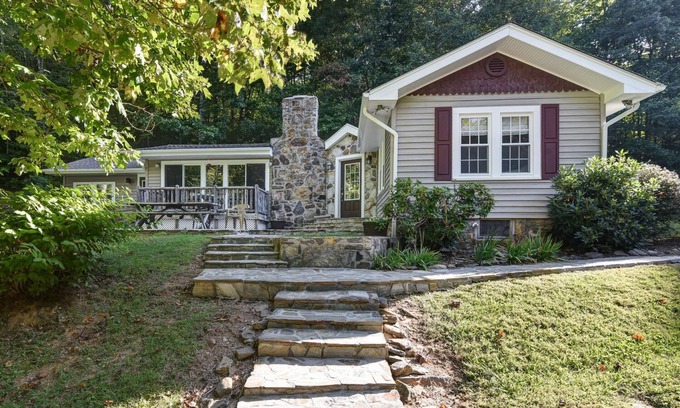 Candler House | 2 Gorgeous mountain homes surrounded by forest, babbling creek, just off Parkway