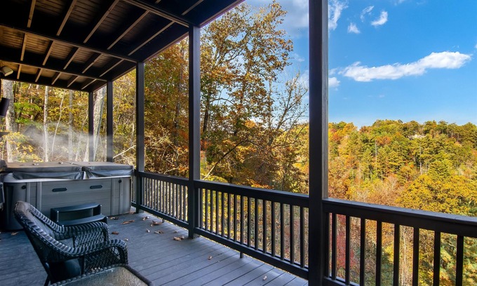 Foxfire Estates Cabin | 2 Masters, Theater, Pool, Sauna,Scenic Mtn View's, Hot tub & Fire Pit