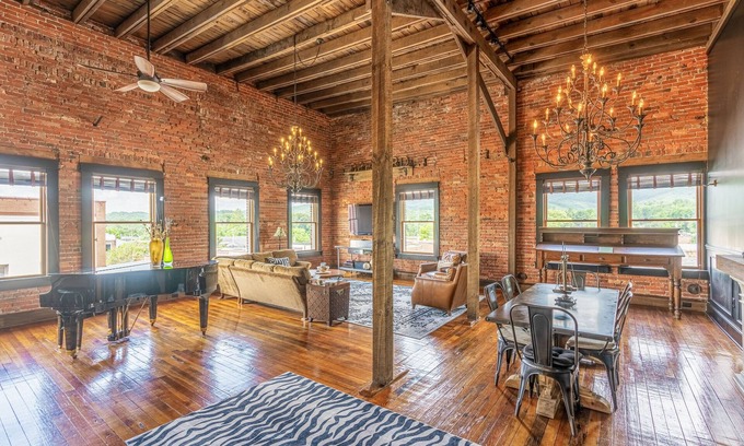 Brevard Condo | 2000 sqft Historic Loft in Downtown Brevard - Near Waterfalls, Dining & More
