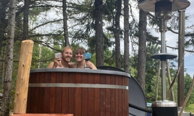 Youngs Cove Cottage | 26ft Geodesic Dome nestled in the trees with hot tub and Grand Lake steps away.