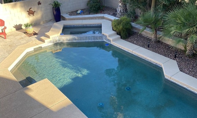 Maricopa House | 3 Bedroom 2.5 Bath With Hot Tub & Heated Pool! Outside BBQ Area with Fire Pit!