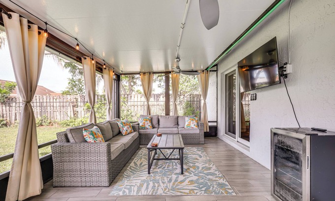 Sunrise House | 3 Mi to Sawgrass Mills: Home w/Lanai & Game Area