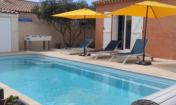 Marseillan House | 3-star villa, sleeps 8, pool near pond and beach, new on site