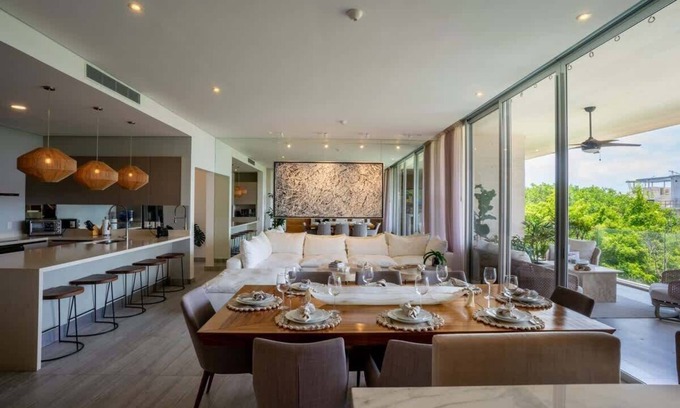 Playacar Apartment | 3BR Luxury Condo with Private Rooftop Pool & Gym