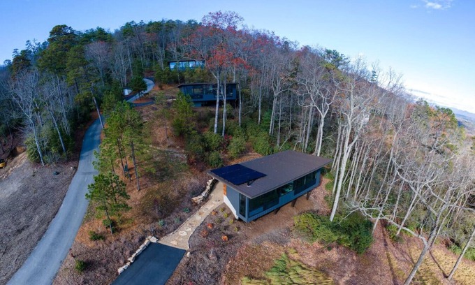 Mills River House | 3x Lux Glass Homes sleeps 12
