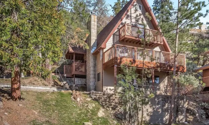 Bass Lake Cabin | 4-Story Lake View Cabin with Boat Slip & Private Marina with Launch Ramp