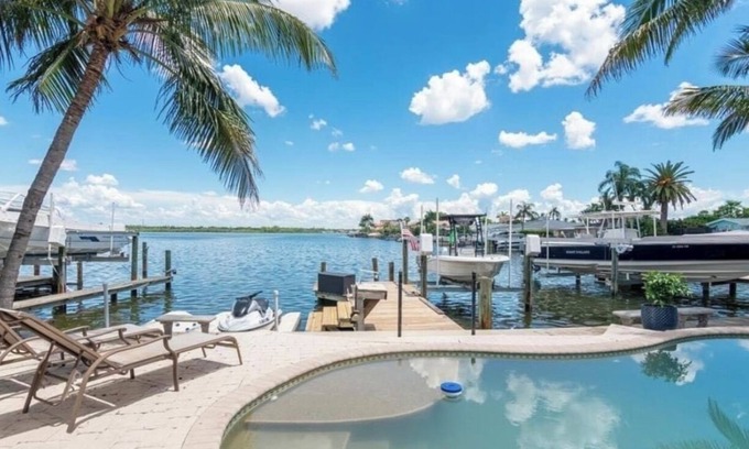 North Redington Beach House | 4bd 2ba Waterfront House with Pool, Hot Tub & Boat!