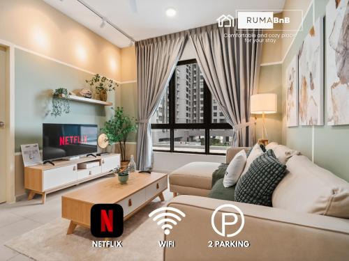 Seri Kembangan Apartment | 4BR Matcha-Inspired Home at Meta Residence by RumaBnB