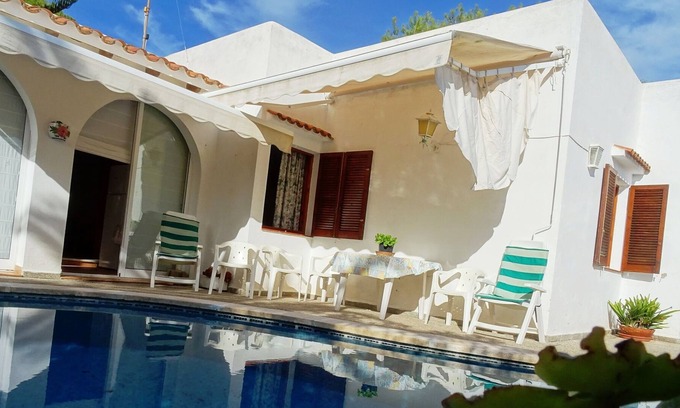 Ciudadela Villa | 500mt to the beach, Private Fenced Pool, Nice villa en Menorca for 6 people