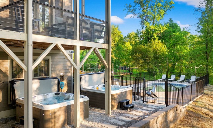 Fletcher Cabin | 6 King Bedrms! Heated Pool. 2 Hot Tubs. Game Room. 3 Fire Pits. Sleeps 22!