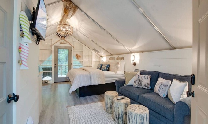 Groveoak RV Rental | #7 Fishing Lure Luxury Glamping Tent Fishing Theme