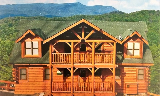 Pigeon Forge Cabin | A+ AMAZING VIEWS&Loc! Families&Groups Pool HotTub Arcades 8 King Bedrooms