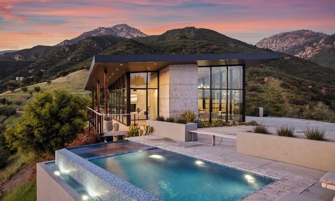Mission Canyon House | A Modern Masterpiece With Sweeping Ocean Views, Guest House & Pool