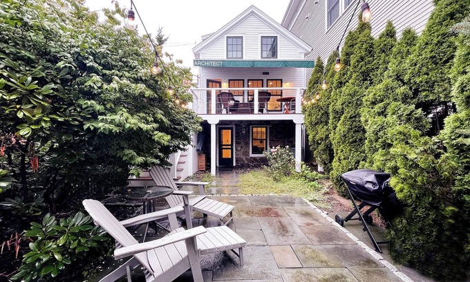 Marblehead Cottage | Adorable Boat House with Covered Deck, Courtyard and Office. Pet-friendly