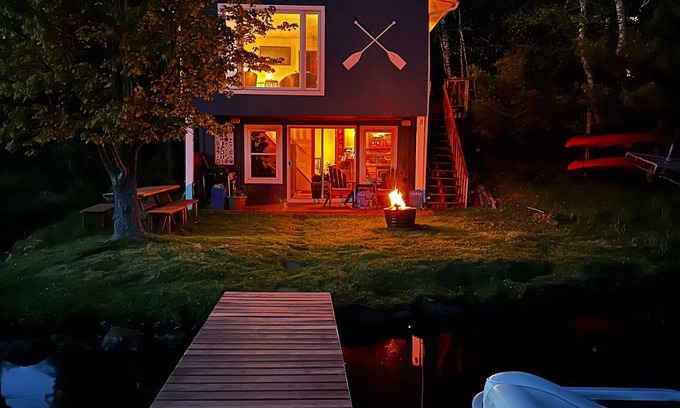 Balsam Lake Cabin | Adorable cabin right on Balsam Lake with gradual slope to Lake.