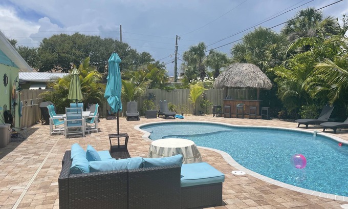 Port Canaveral House | Adorable -Cocoa BeachHouse W/Private-Heated Pool- Short/Easy walk to our Beach!