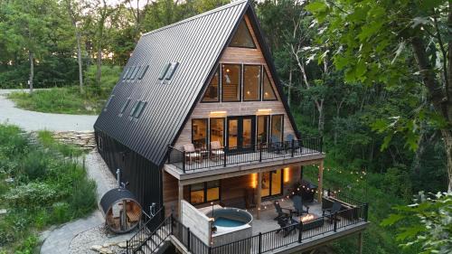 Beloit House | Aframe River Retreat, Sauna, Hot Tub, Workspace, New Build!