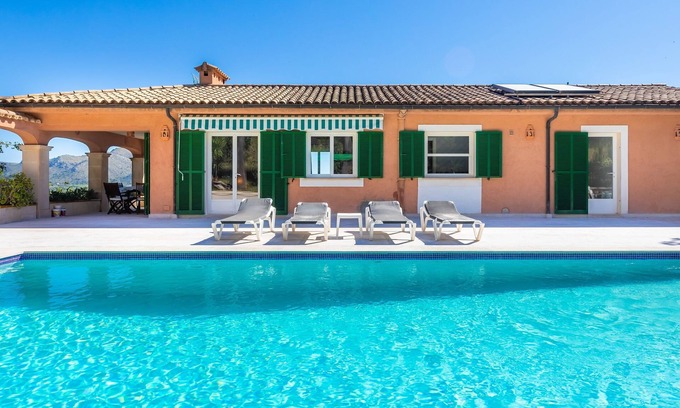 Arta Villa | Air-Conditioned House "Santa María" with Mountain View, Pool, Garden and Wi-Fi