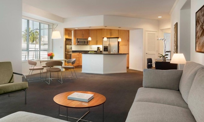 Beverly Hills Apartment | AKA Residences Luxurious Suite w/Kitchen, Patio, Marble Bathroom, & WiFi