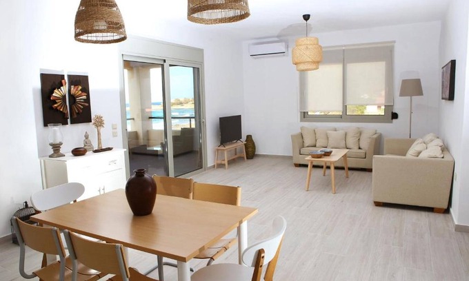 Stavros Apartment | Akrotiri Seaside Project: Beachfront Villa with Seaview, a Haven on the Beach