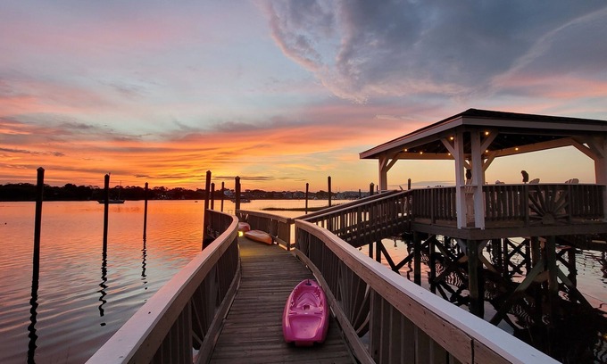 North Carolina Coast House | "All About the Views" is ON THE WATER - one block walk to the Beach Side!