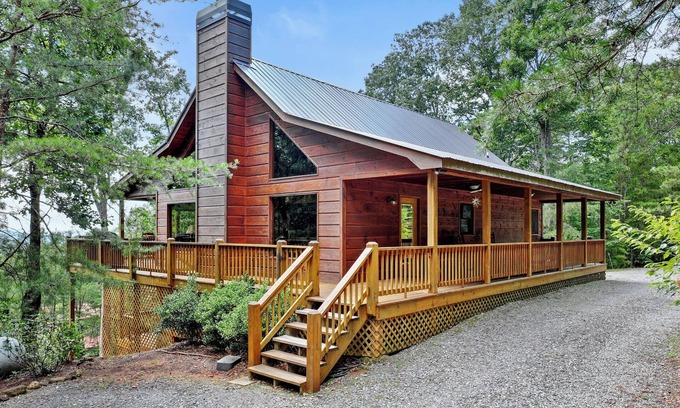 My Mountain Cabin | Amazing View, Hot Tub, Game Room, Pet Friendly