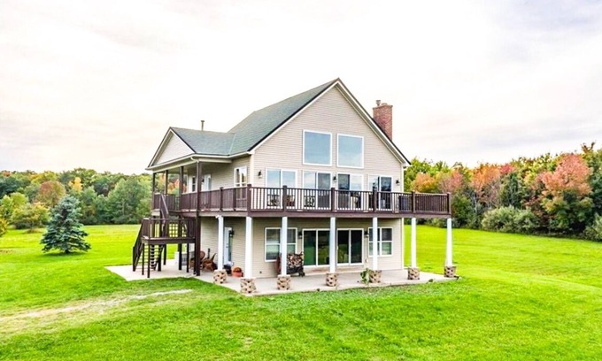 Naples Ski Chalet | Amenity packed home set on 40 acres with sweeping views of Canandaigua Lake.