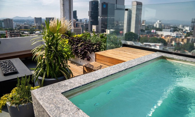 Guadalajara Apartment | Americas Residence, Downtown, Financial zone, Jacuzzi, Rooftop, Best Wifi. GDLn