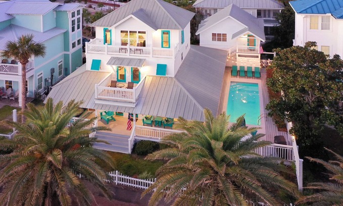 Crystal Shores House | Anchor Pointe - Main House + Guest House, Gulf Views, Game Room, Heated Pool!