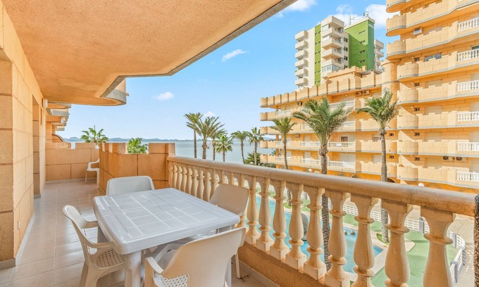 San Javier Apartment | Apartment 'Castillo De Mar F3 Torre Sur 2a' with Sea View, Shared Pool and Wi-Fi