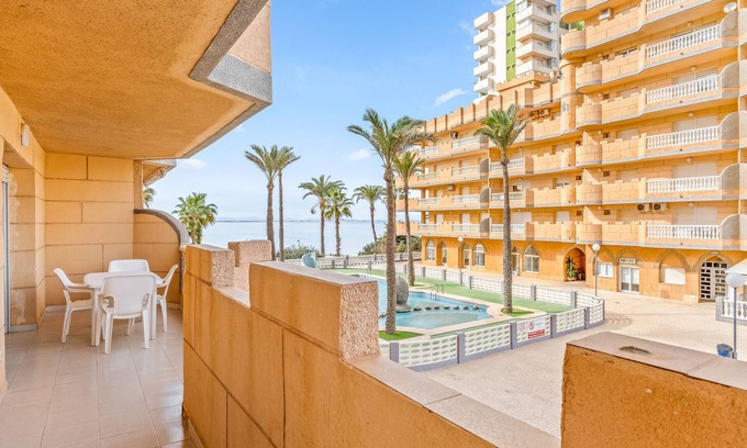 San Javier Apartment | Apartment 'Castillo De Mar F3 Torre Sur 1b' with Sea View, Shared Pool and Wi-Fi
