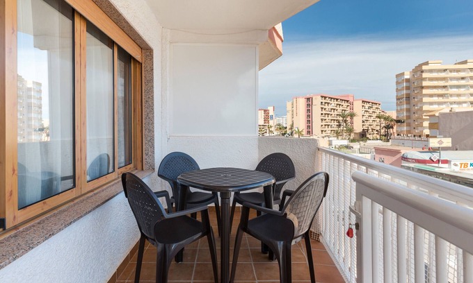 San Javier Apartment | Apartment 'Arena De 2 Mares' with Sea View, Shared Pool and Private Terrace