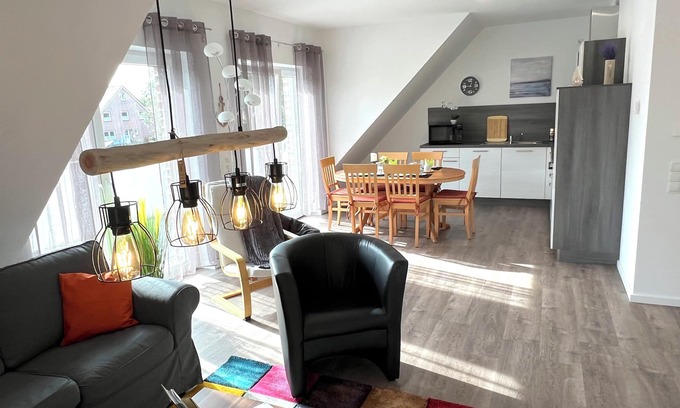 Papenburg Apartment | Apartment "Atlantis" Papenburg 2SZ EBK Free Wifi Large roof terrace New building
