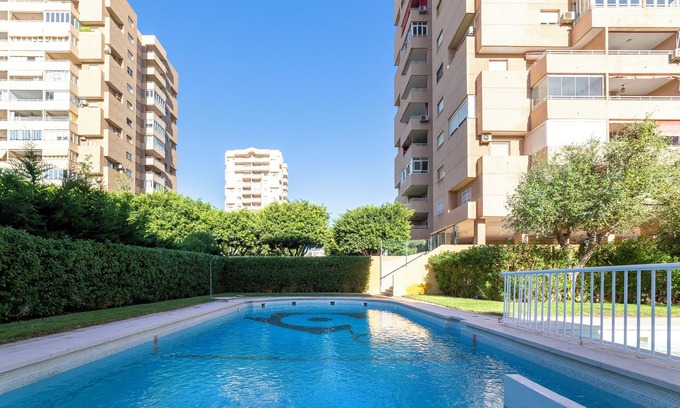 Aguadulce Apartment | Apartment 'Calle Ciruelo' with Sea View, Shared Pool and Air Conditioning