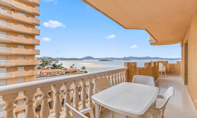 San Javier Apartment | Apartment 'Castillo De Mar F2 Torre Norte 5a' with Sea View, Shared Pool and Wi-Fi