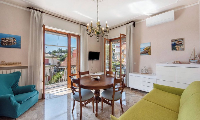 Varazze Apartment | Apartment 'Due Passi Dal Mare Tra Gli Ulivi' with Sea View, Wi-Fi and Air Conditioning