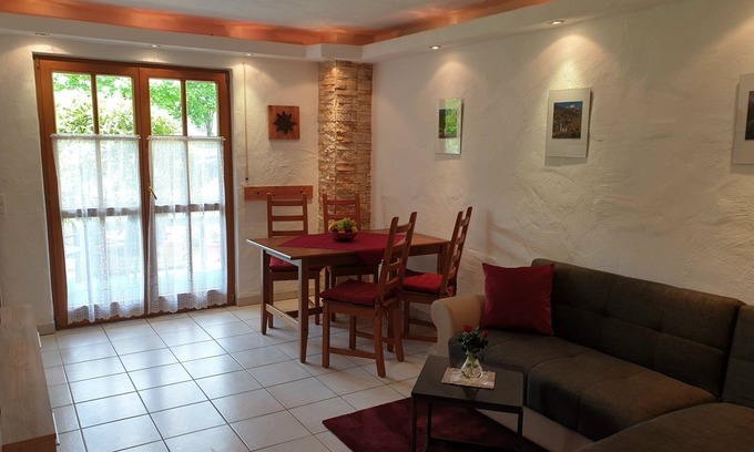 Bischofswiesen Apartment | Apartment for 1-2 persons, approx. 50 m², living room, kitchen, bedroom, shower/WC, terrace