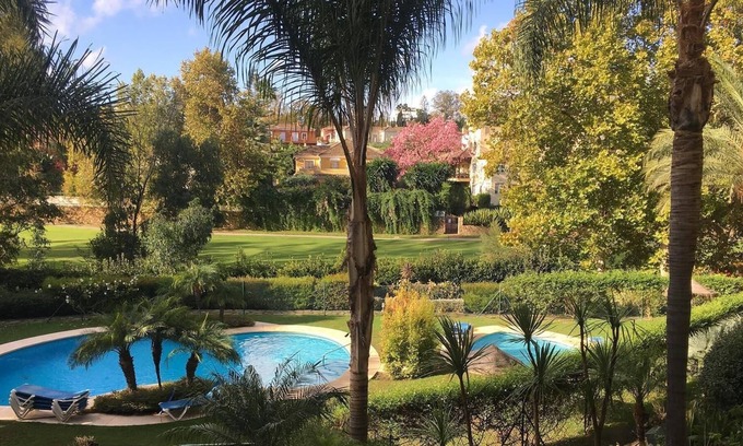 Guadalmina Apartment | Apartment 'Guadalcantara Golf' with Terrace, Shared Pool & Wi-Fi