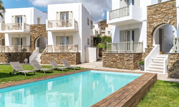 Kionia Apartment | Apartment In A Hotel 'Ninemia Suites Tinos Superior 201' with Sea View, Wi-Fi and Air Conditioning