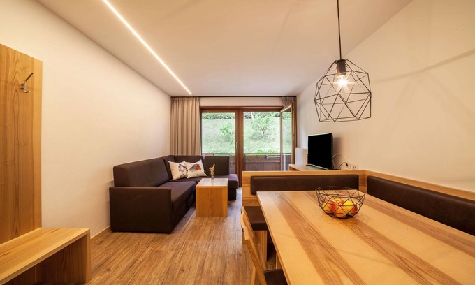 San Martino in Passiria Apartment | Apartment 'Riederhof Arthur 2' with Mountain View, Pool, Sauna, Wi-Fi & Balcony