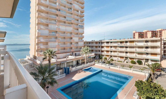 San Javier Apartment | Apartment 'Recien Reformado 2' with Sea View, Shared Pool and Air Conditioning