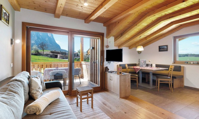 Castelrotto Apartment | Apartment 'Schererhof Abendrot' with Mountain View, Private Terrace and Wi-Fi