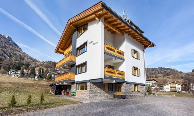 Moena Apartment | Apartment 'Villa Maria Moena' with Mountain View, Shared Terrace and Private Garden