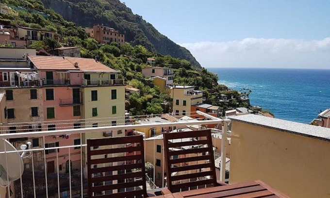 Riomaggiore Apartment | Apartment with Terrace, You can see all the village and our sea, in Riomaggiore