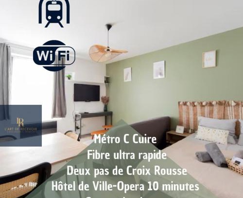 Margnolles - Rhone Apartment | Art de recevoir - L'Écrin de Margnolles - Croix Rousse - Métro C-Cuire