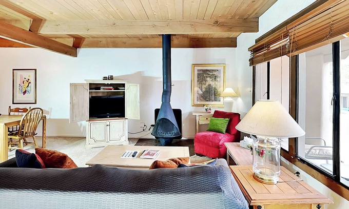 Northeast Santa Fe Condo | Artist Road 18 | Patio, Fireplace, Pool Access